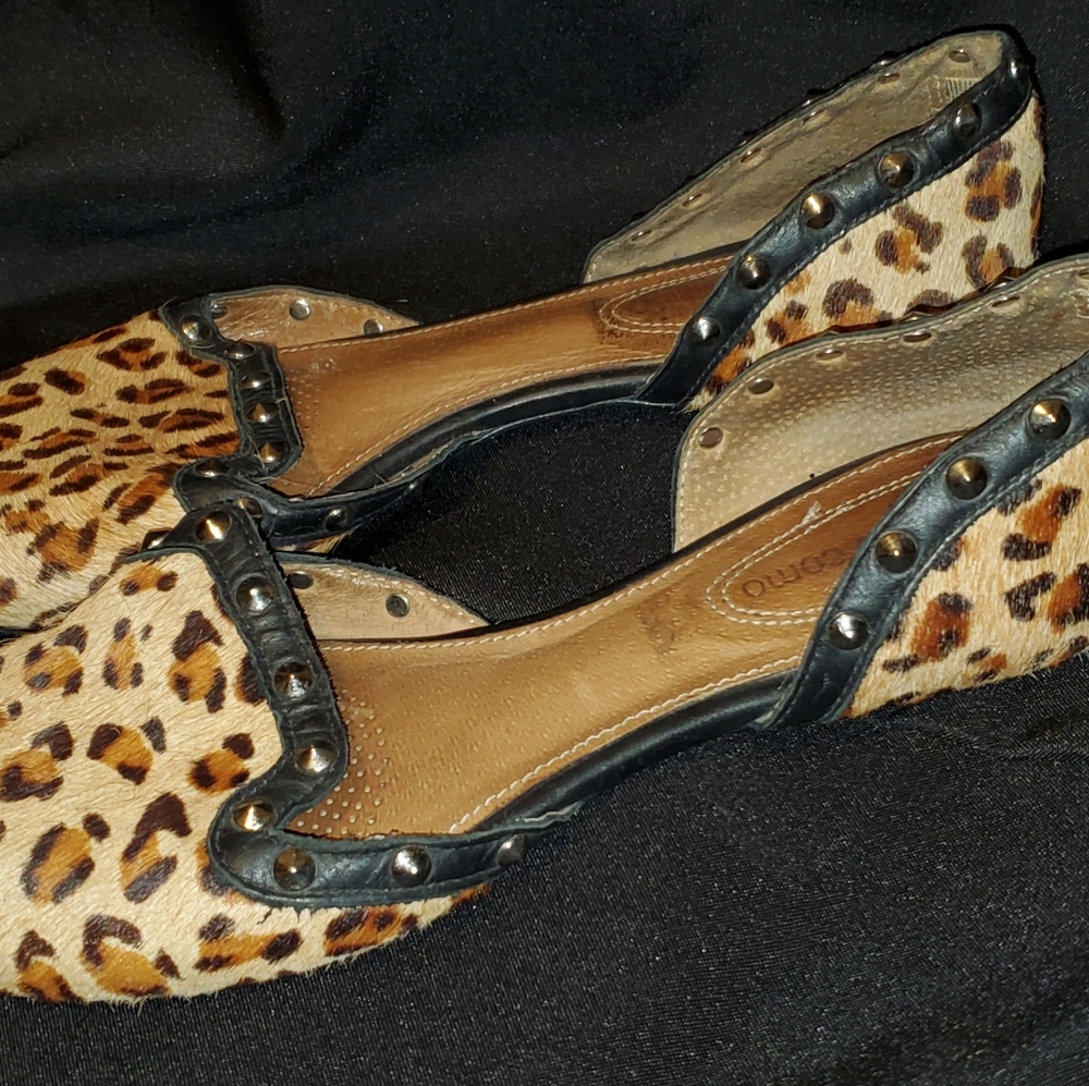 Leopard Print Flats With Studs - image 1
